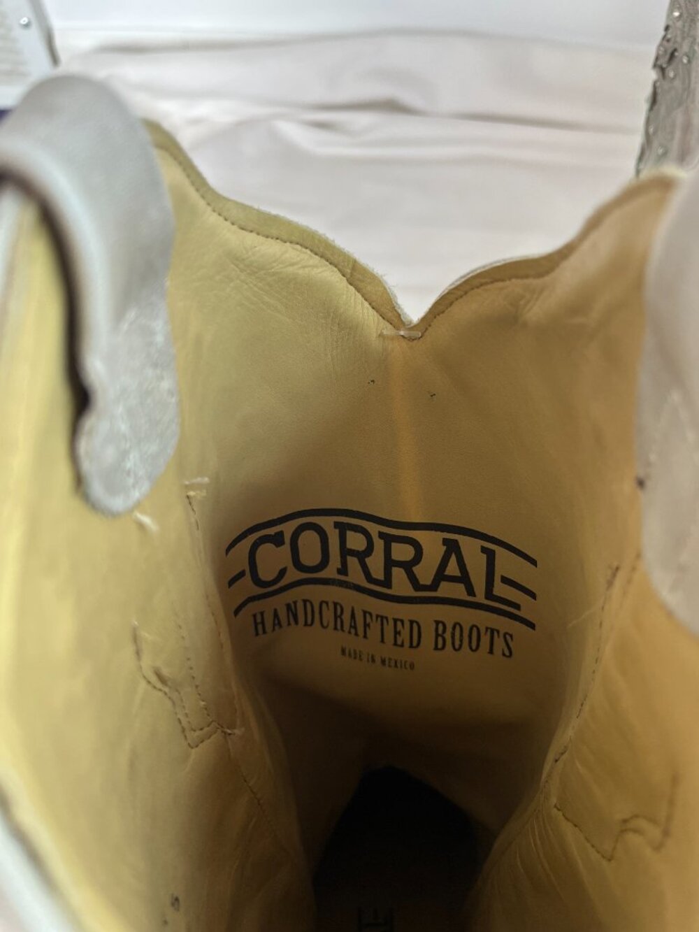 Corral Boots Gray with Light Green Glitter Inlay Cowgirl Boots (NWT) - Picture 7 of 9